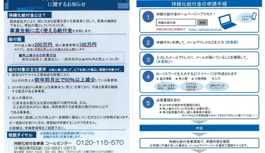 持続化給付金の申請はお済ですか？